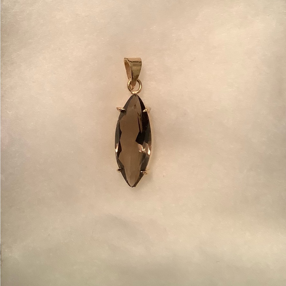 NEW Vintage Semi-Precious Smoky Topaz pendant